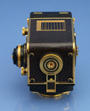 ROLLEI ROLLEIFLEX AURUM 24K GOLD 2.8F 80MM XENOTAR +CAPS +BOX +CASE MINT