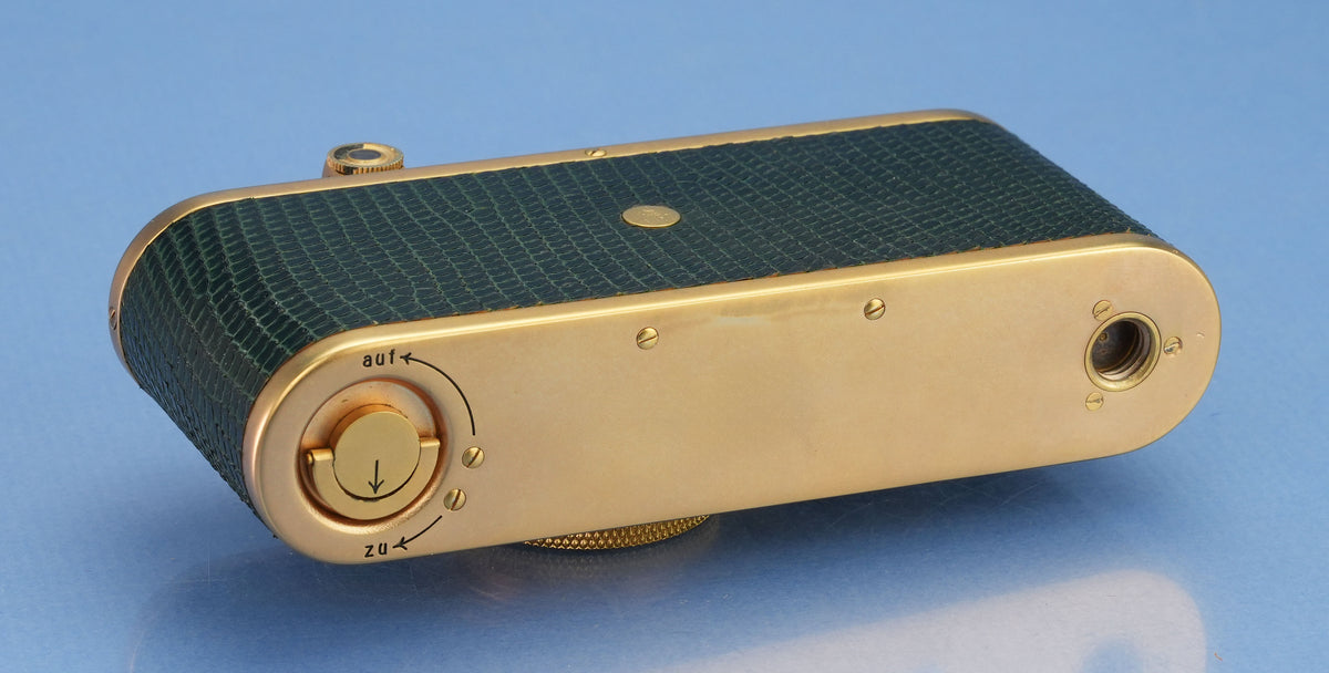 LEICA LEITZ I MODEL A LUXUS GOLD & GREEN CAMERA +50MM ELMAR ELMAX LENS +FINDER