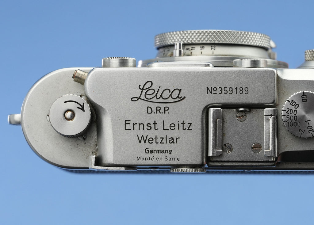 LEICA IIIA (MODEL G) MONTE EN SARRE SM CHROME CAMERA +50MM ELMAR F3.5 LENS RARE!