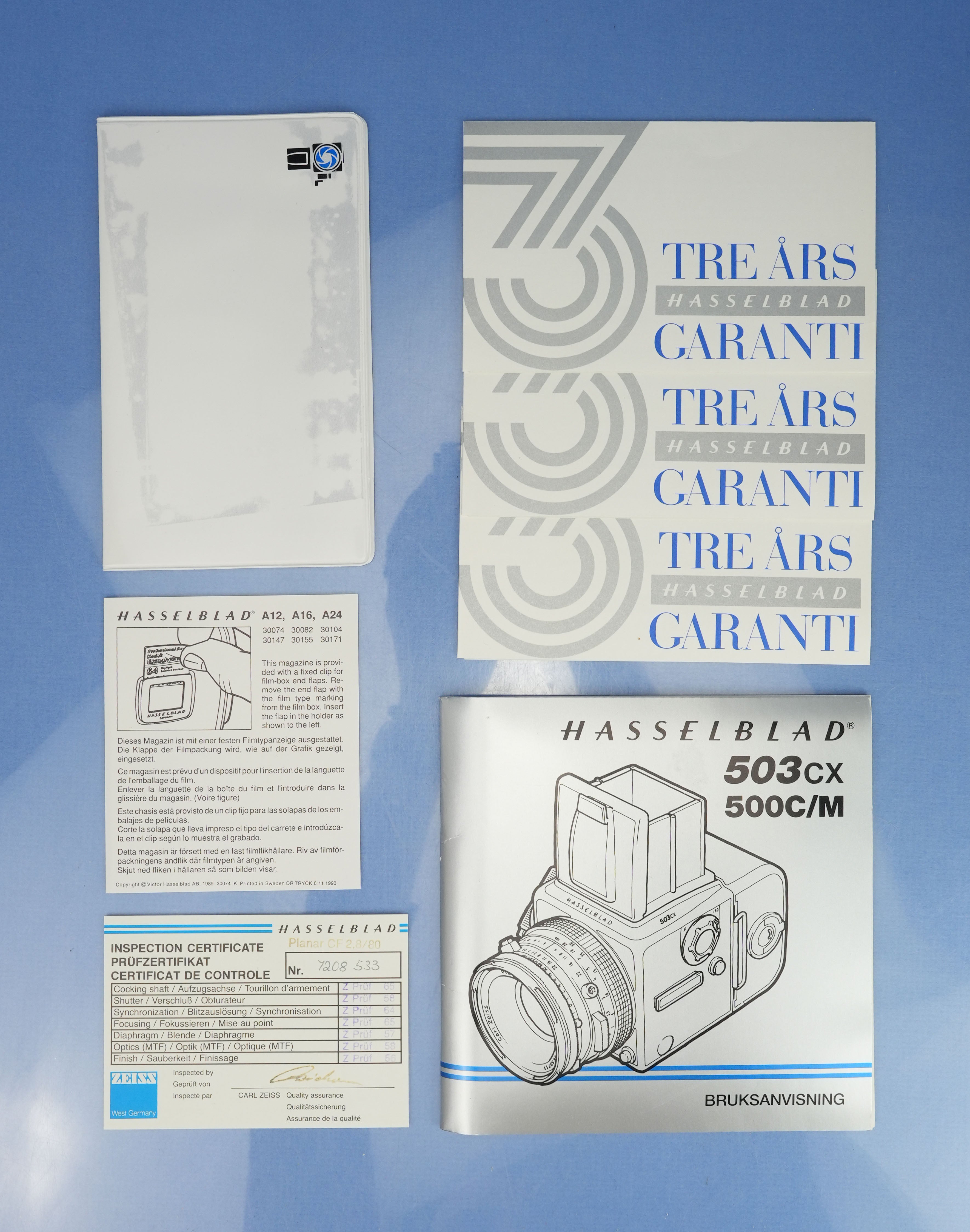 HASSELBLAD 503CX 50TH GOLD GOLDEN BLUE SUPREME CAMERA +80mm +A12 MINT NEW!