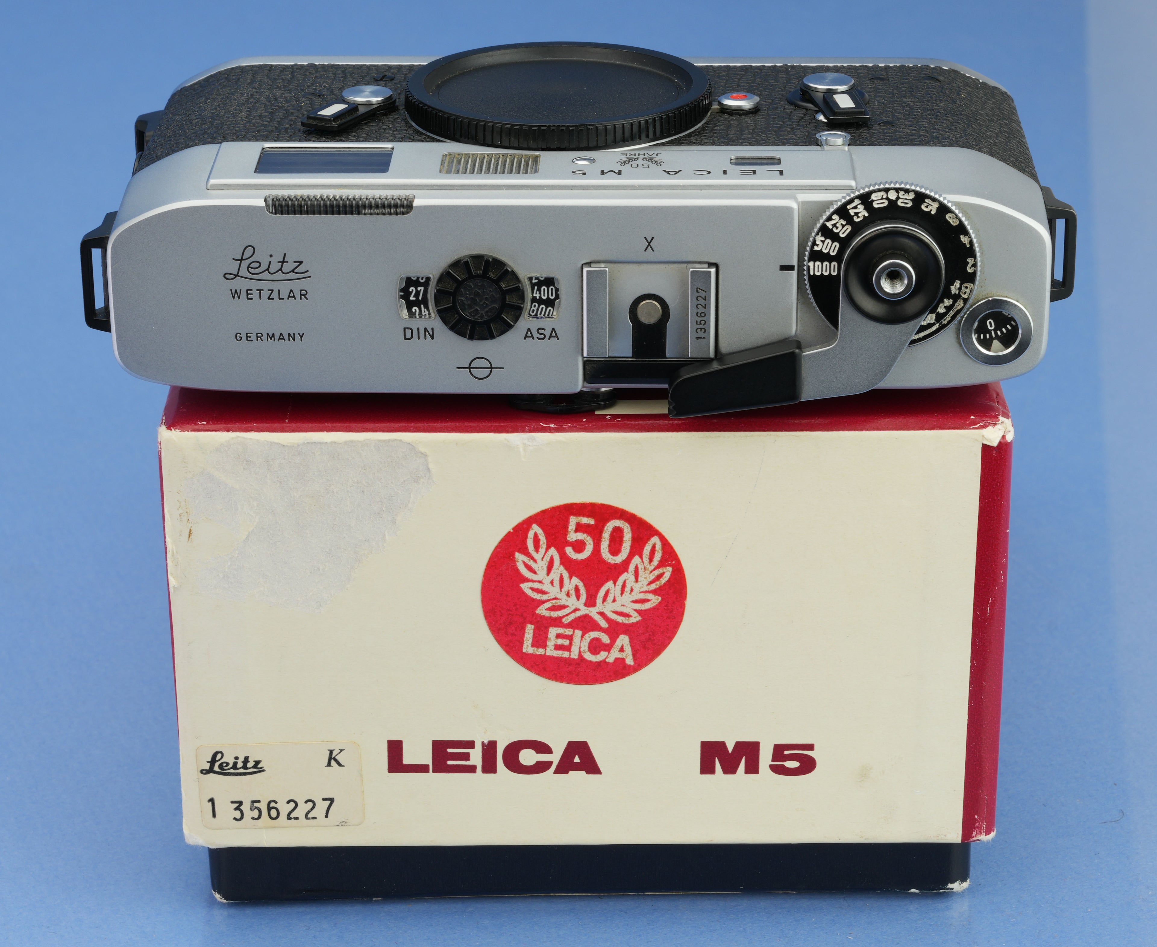 LEICA M5 3 LUG SILBER CHROME 50 JAHRE ENTFERNUNGSMESSERKAMERAGEHÄUSE 10501 +BOX +KAPPE