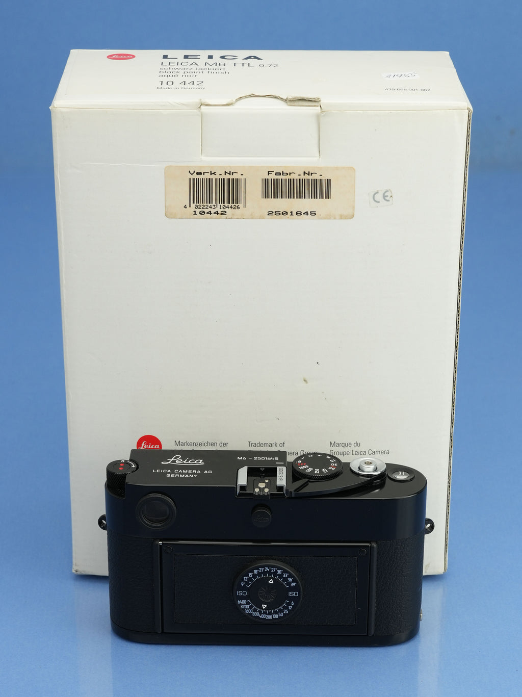 LEICA M6 TTL 0.72 10442 MILLENNIUM BLACK PAINT CAMERA +PAPERS +BOX MINT! #1645