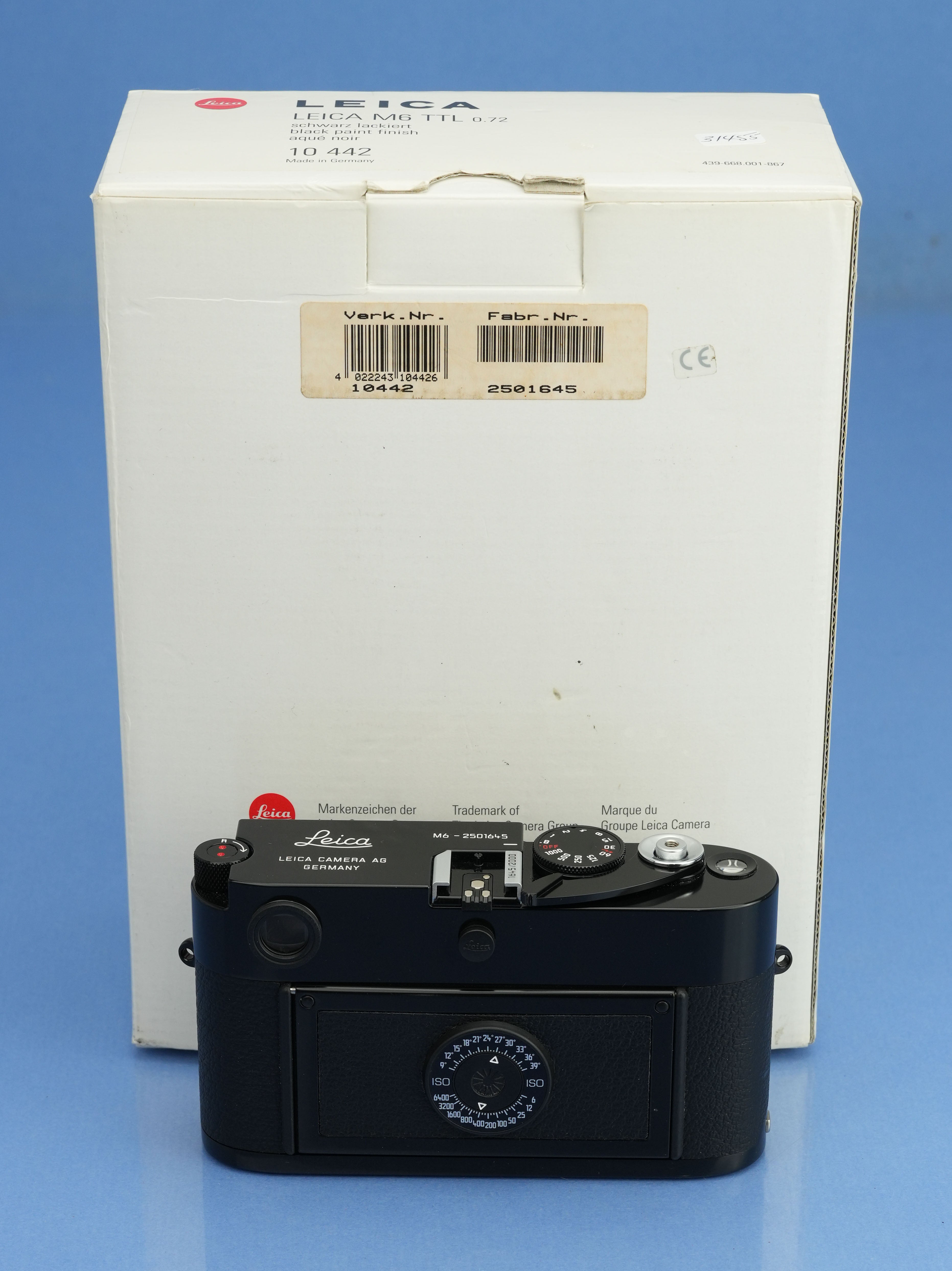 LEICA M6 TTL 0.72 10442 MILLENNIUM BLACK PAINT CAMERA +PAPERS +BOX MINT! #1645
