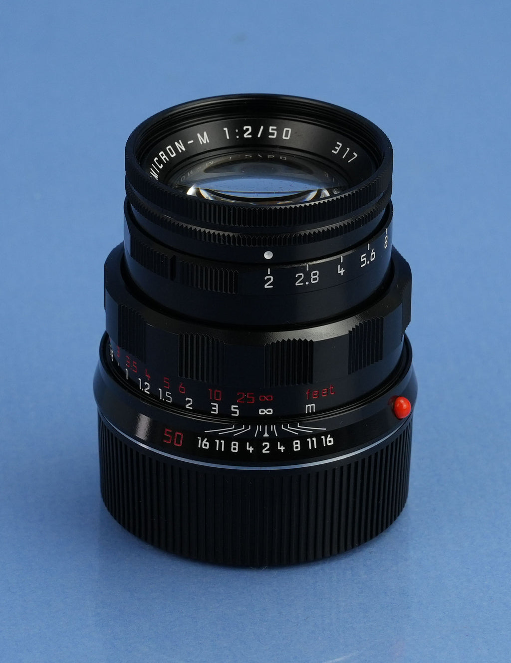 LEICA MP CLASSIC SCHWARZER LACKIERTER ENTFERNUNGSFOLIE-SET + 50MM SUMMICRON F2 10317 + BOX MINT!