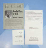 ROLLEI ROLLEIFLEX 2.8F HFT PLANAR PLATIN PLATINUM LIMITED TLR CAMERA MINT RARE!