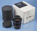 LEICA LEITZ 15MM SUPER-ELMARIT-R F2.8 ASPH 11326 ROM LENS +BOX +CAPS +CASE MINT!