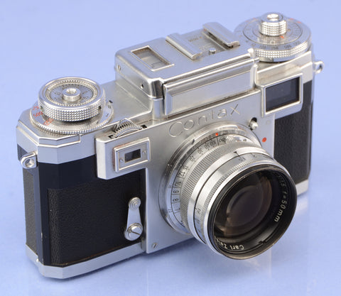 CONTAX IIIA COLOR DIAL CHROME RANGEFINDER CAMERA +CARL ZEISS 50MM
