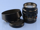 LEICA 11820 50MM NOCTILUX F1.2 LENS +SHADE. RARE THICK RIM EARLY #15th MADE WOW!