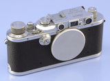 LEICA LEITZ III (MODEL F) LYDRO RANGEFINDER CAMERA BODY. RARE SILVER CHROME NICE