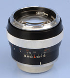 CONTAREX CARL ZEISS PLANAR 55MM F1.4 BLACK SLR CAMERA LENS +CAPS CLEAN NICE!