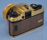 LEICA LEITZ R4 24KT GOLD CAMERA OUTFIT +50MM SUMMILUX-R F1.4 LENS +BOXES +CAPS